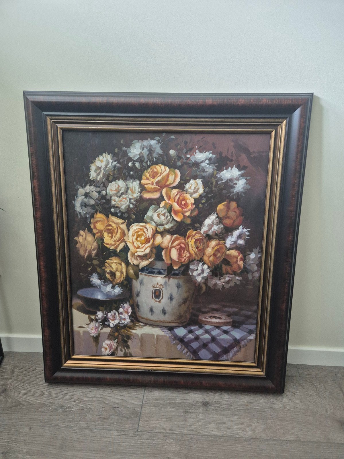 Schilderij met bloemen in vaas, gesigneerd 'Dorothy', Ophalen