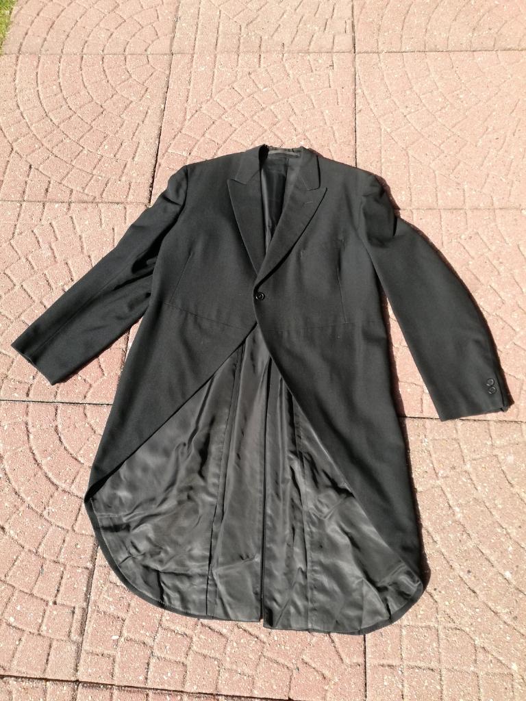 Smoking (jacquet)  antiek jaren '70 maat 48, Kleding | Heren, Kostuums en Colberts, Ophalen, Gedragen, Maat 48/50 (M), Zwart