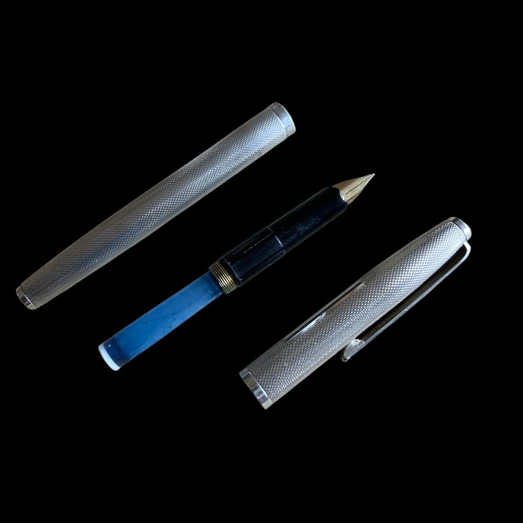 EBOS Zilveren Vulpen met 14K Gouden Kroon, Zeer Goede Staat, Zo goed als nieuw, Vulpen, Duitsland 1960, Huysmans Doorwerth