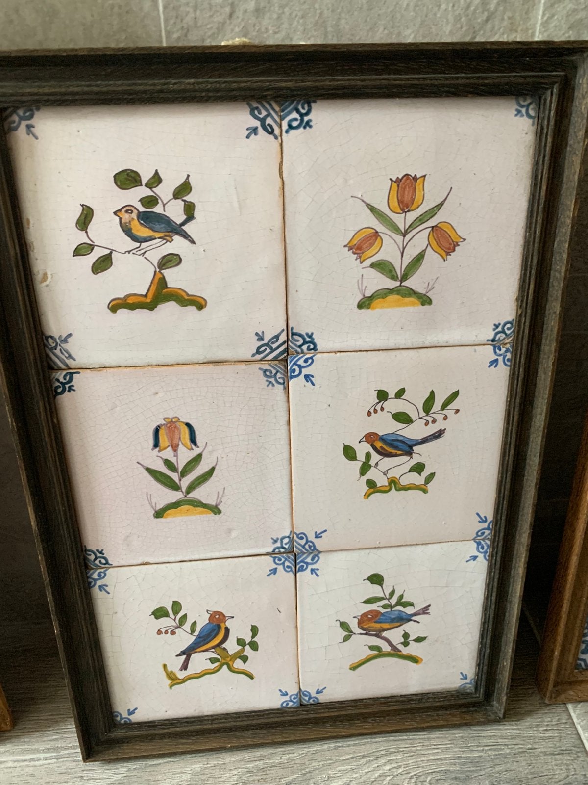 Oude Hollandse tegels set van vier, Ophalen