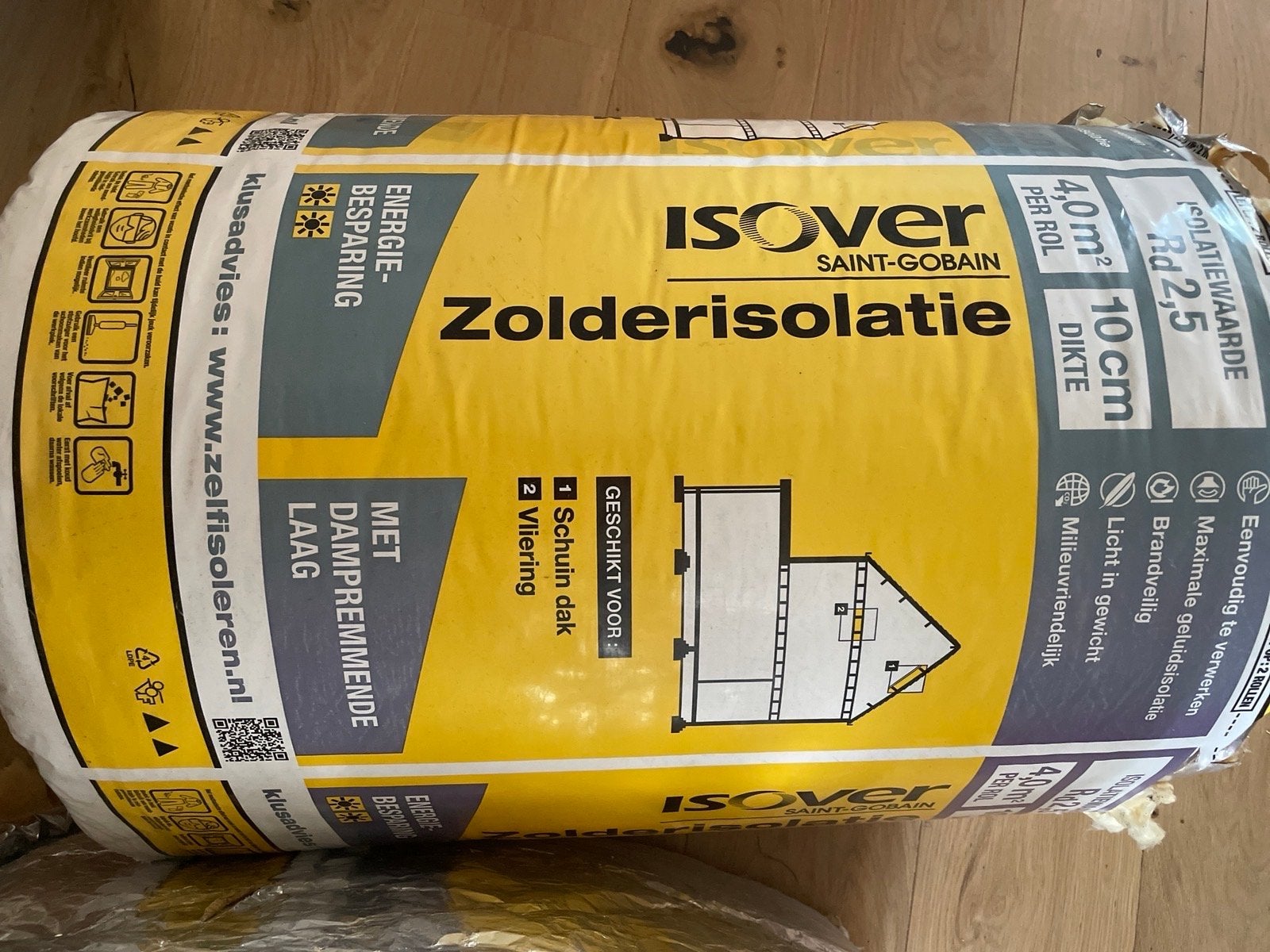 ISOVER Zolderisolatie Glaswol 10cm dikte, Nieuw, Minder dan 5 m², 8 tot 12 cm, Glaswol