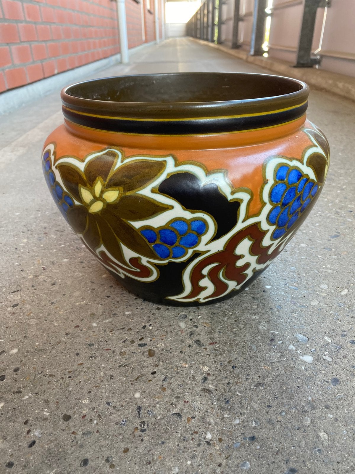 plateel pot platelen bloempot nadro gouda, Antiek en Kunst, Antiek | Keramiek en Aardewerk, Ophalen of Verzenden