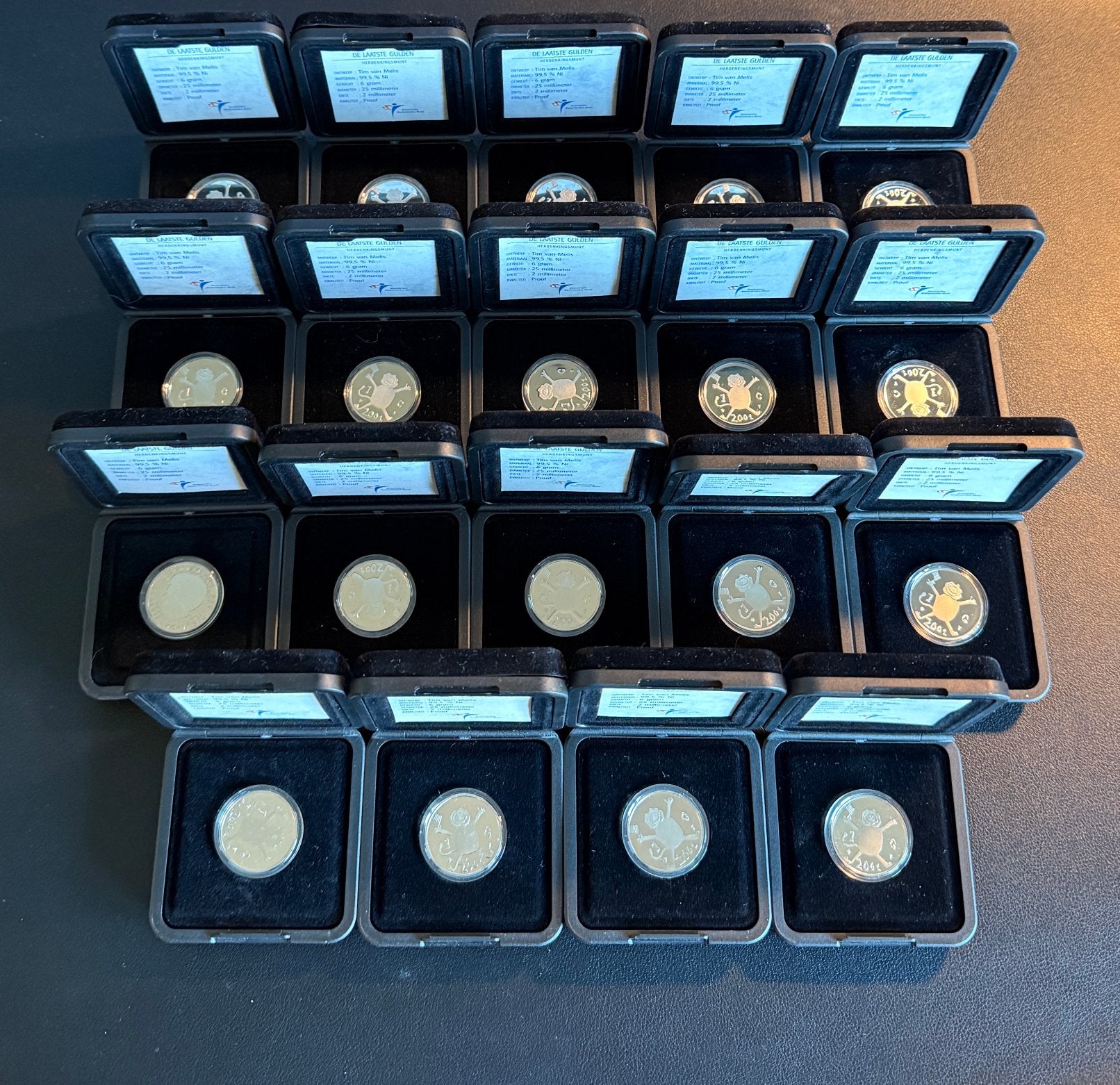 19x De Laatste Gulden (Proof), Postzegels en Munten, Ophalen of Verzenden, Koningin Beatrix, 1 gulden