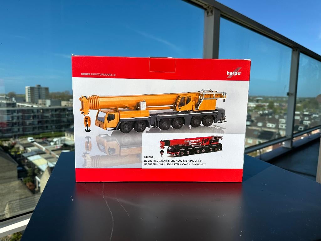 Herpa 312639 : Liebherr LTM 1300-6.2 Mammoet (NL)., Hobby en Vrije tijd, Modelauto's | 1:87, Nieuw, Hijskraan, Tractor of Landbouw
