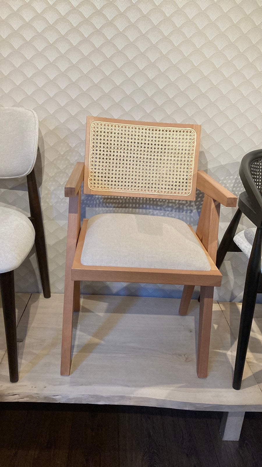 5 stoelen Elena, webbing, naturel hout prijs p stuk, Ophalen of Verzenden, Zo goed als nieuw, Bruin, Hout