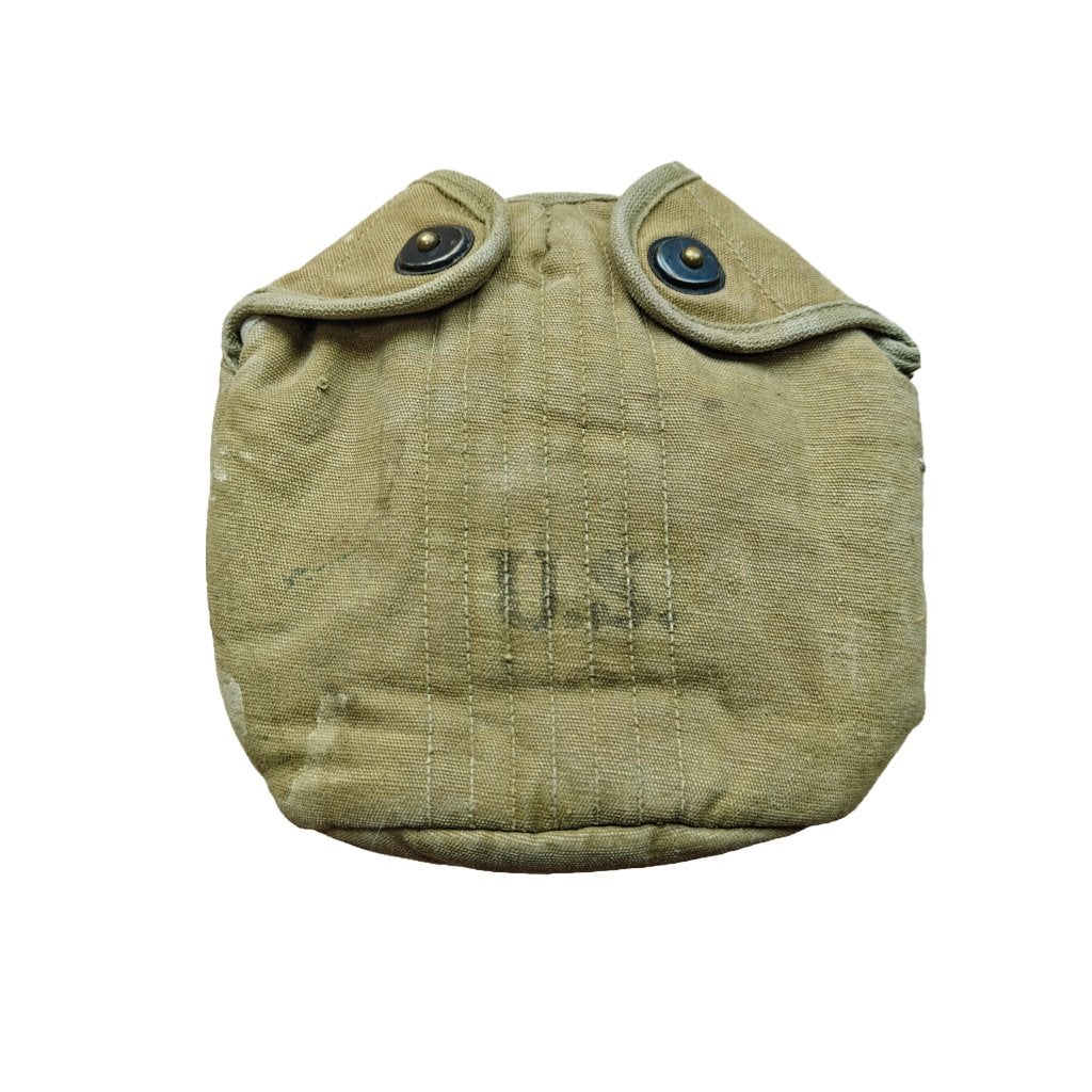 WWII US Canteen Cover With Laundry Code, Verzamelen, Ophalen of Verzenden, Amerika