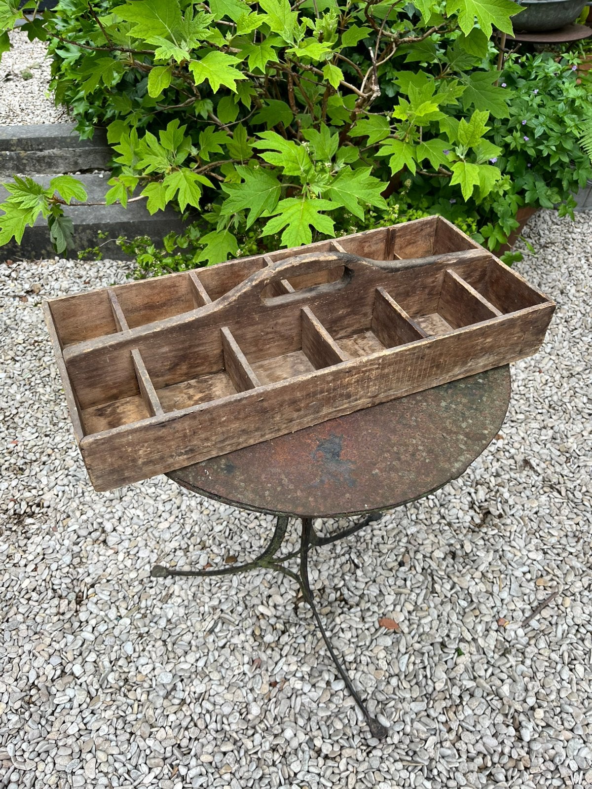 ANTIEKE HOUTEN WERKBAK VAKKEN TUIN, Ophalen of Verzenden