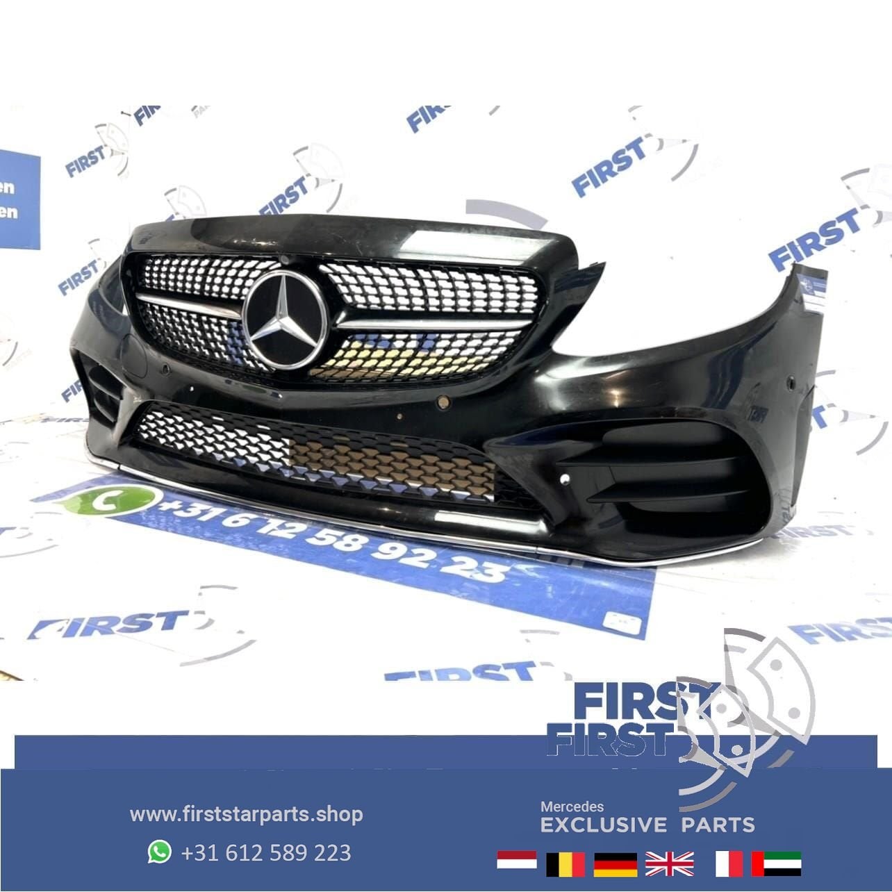 W205 FACELIFT AMG VOORBUMPER + PANAMERICANA GRIL 2019 Merced, Gebruikt, -, Voor, Ophalen of Verzenden