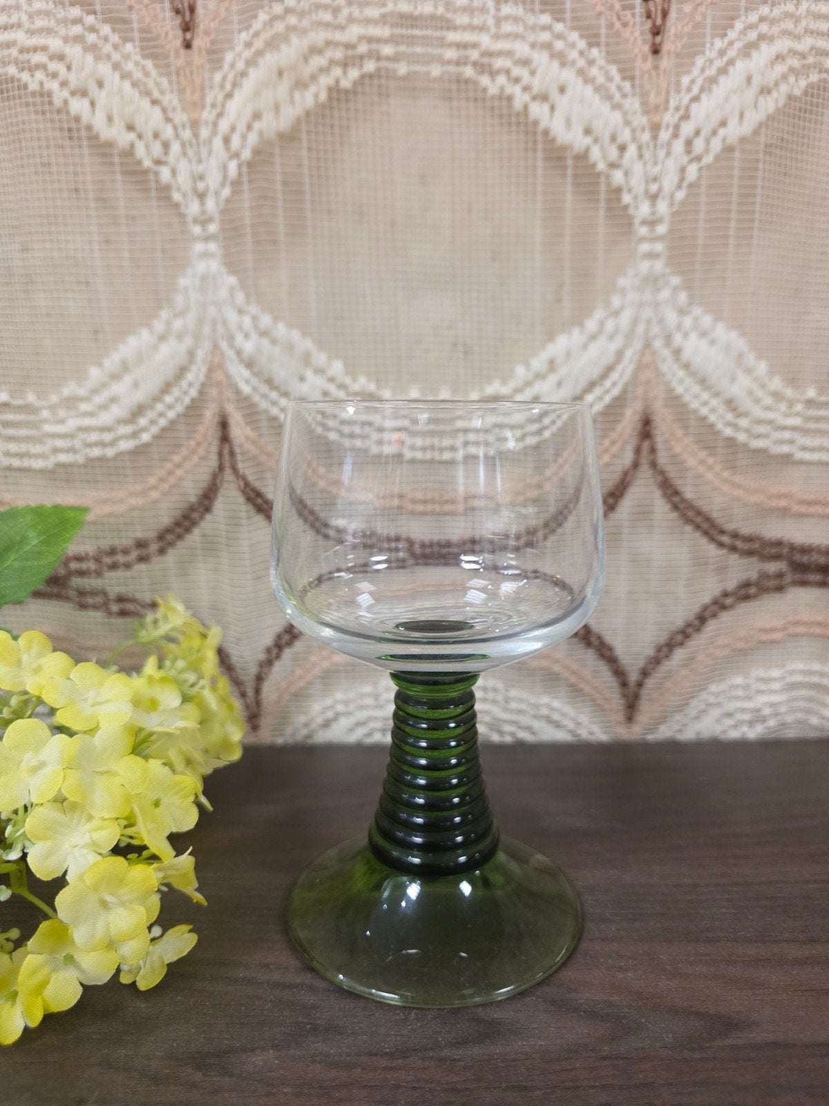 Vintage Roemer Riesling wijnglas met groene voet, Verzamelen, Glas en Borrelglaasjes, Overige typen, Onbekend, Ophalen of Verzenden