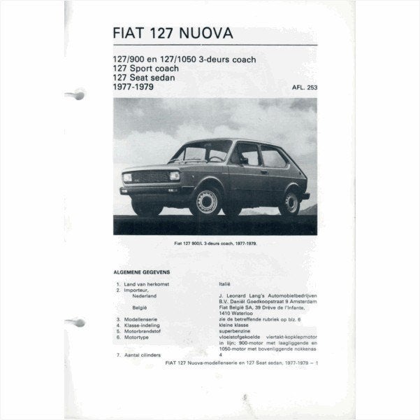 Fiat 127 Nuova Vraagbaak losbladig 1977-1979 #2 Nederlands, Ophalen of Verzenden, Gelezen, Overige merken