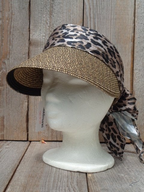 Zonneklep van Faustmann met leopard motief maat One size, Faustmann, Haven 49, Geasluis@planet.nl, Nieuw