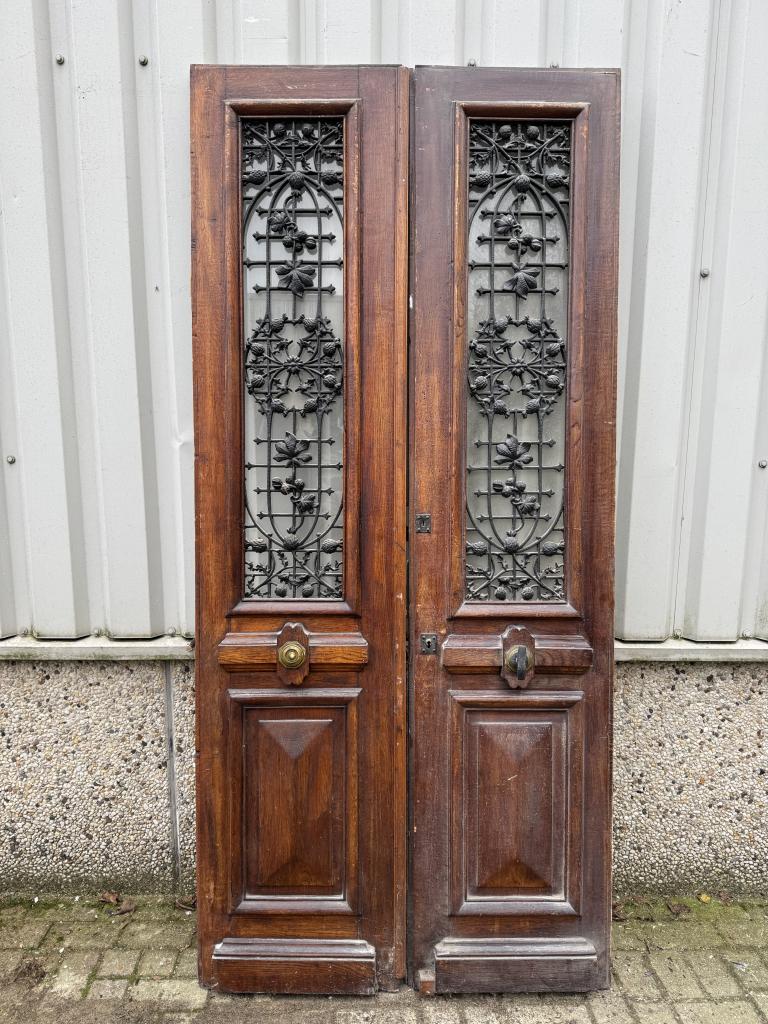 Antieke eiken dubbele voordeur uit 1901, 100 tot 120 cm, La belle porte, Jurgen.hoogenboezem@gmail.com, 215 cm of meer