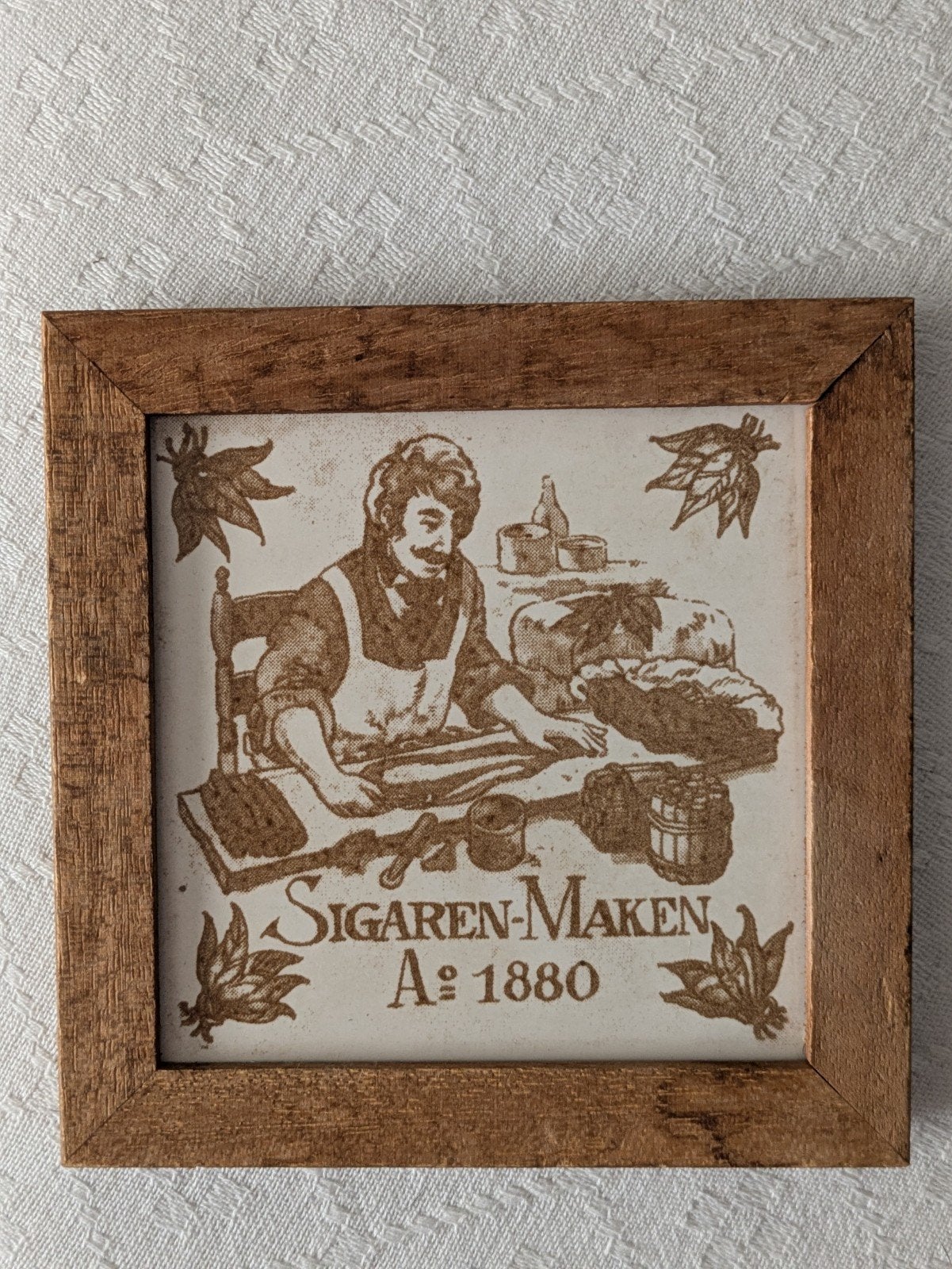 Vintage Agio Sigaren-Maken Tegel - 13x13 cm, Ophalen of Verzenden