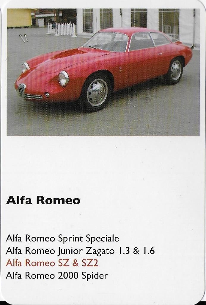 A6 Autokaartje alfa romeo sz, Verzamelen, Ophalen of Verzenden, Zo goed als nieuw, Auto's