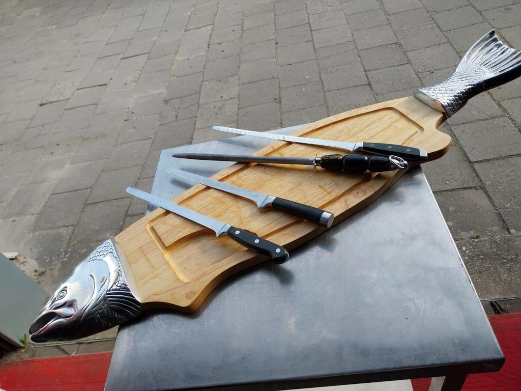 serveerset zal met snijplank en messen, Ophalen of Verzenden