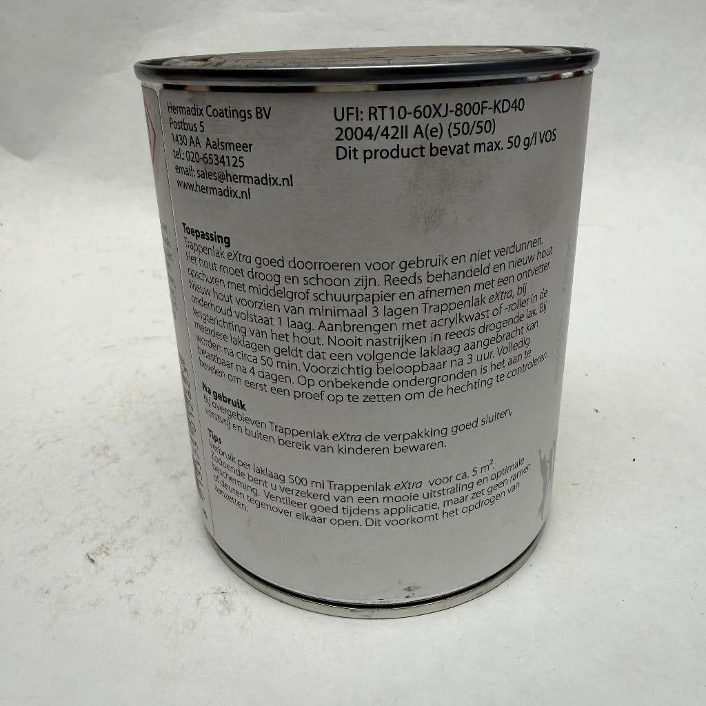 Hermadix eXtra Trappenlak Wit Lak Verf 750ml, Wit, Nieuw, Hermadix, Hermadix