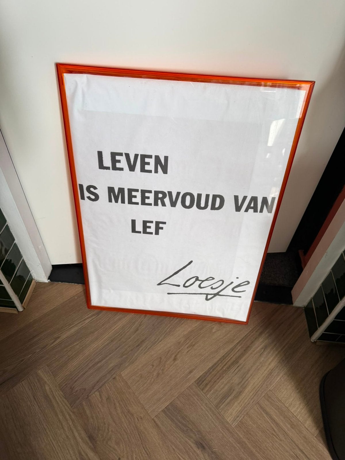 Vintage posterlijst, oranje, Verzamelen, Retro, Ophalen, Overige typen