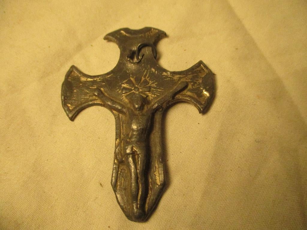 antiek heel oud kruisje van tin, Antiek en Kunst, Antiek | Tin, Ophalen of Verzenden