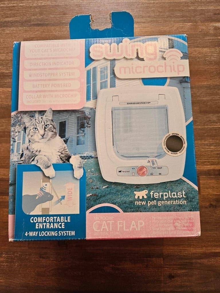 Kattenluik Ferplast Swing microchip bruin Cat Flap nieuw, Poes