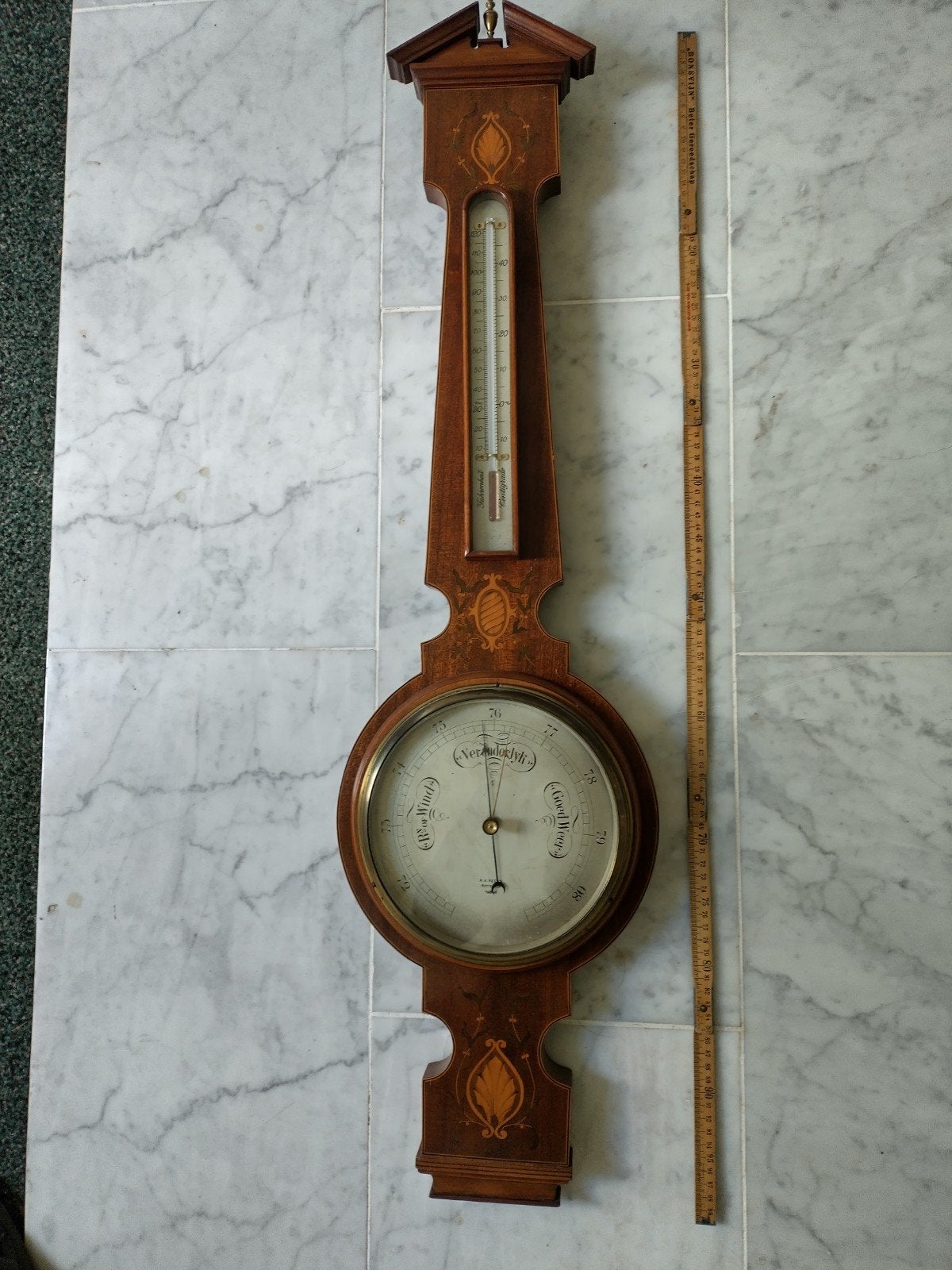 Antieke Barometer met Thermometer - H.A. Reels Rotterdam, Ophalen of Verzenden