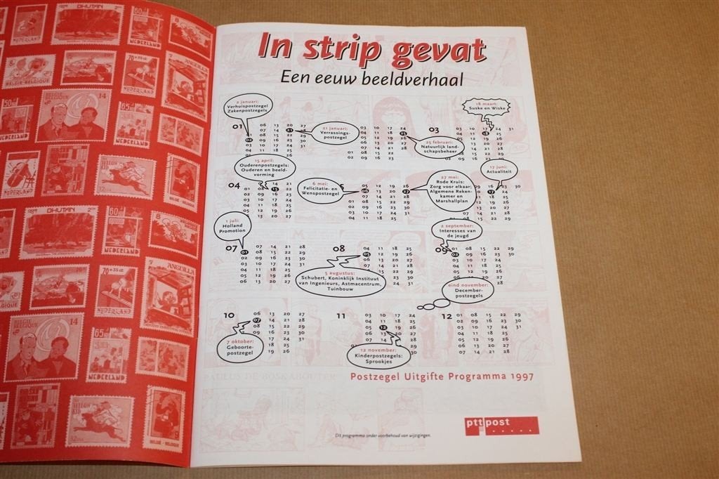 In Strip Gevat — Postzegelboek 100 Jaar Stripgeschiedenis, Eén stripboek, Ophalen of Verzenden, Gelezen