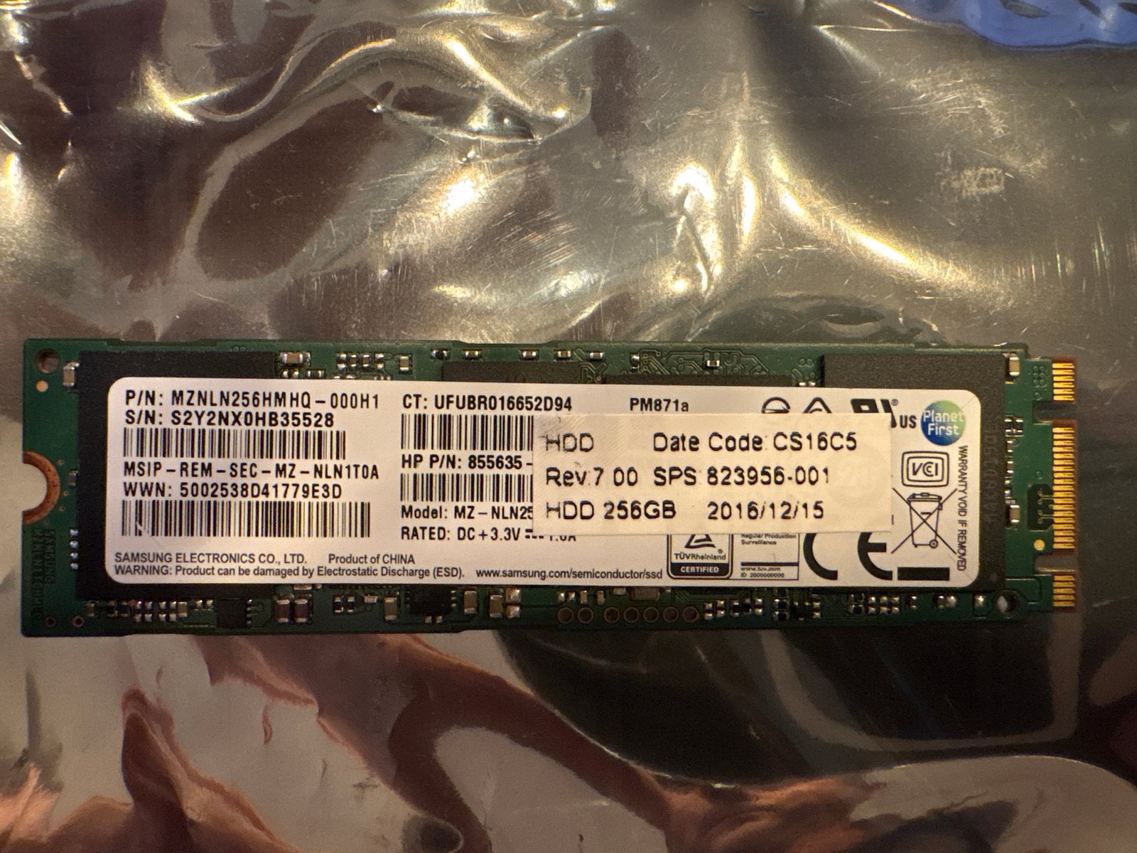 PM871a M.2 SSD 256GB, Computers en Software, Intern, Gebruikt, Server, Ophalen of Verzenden