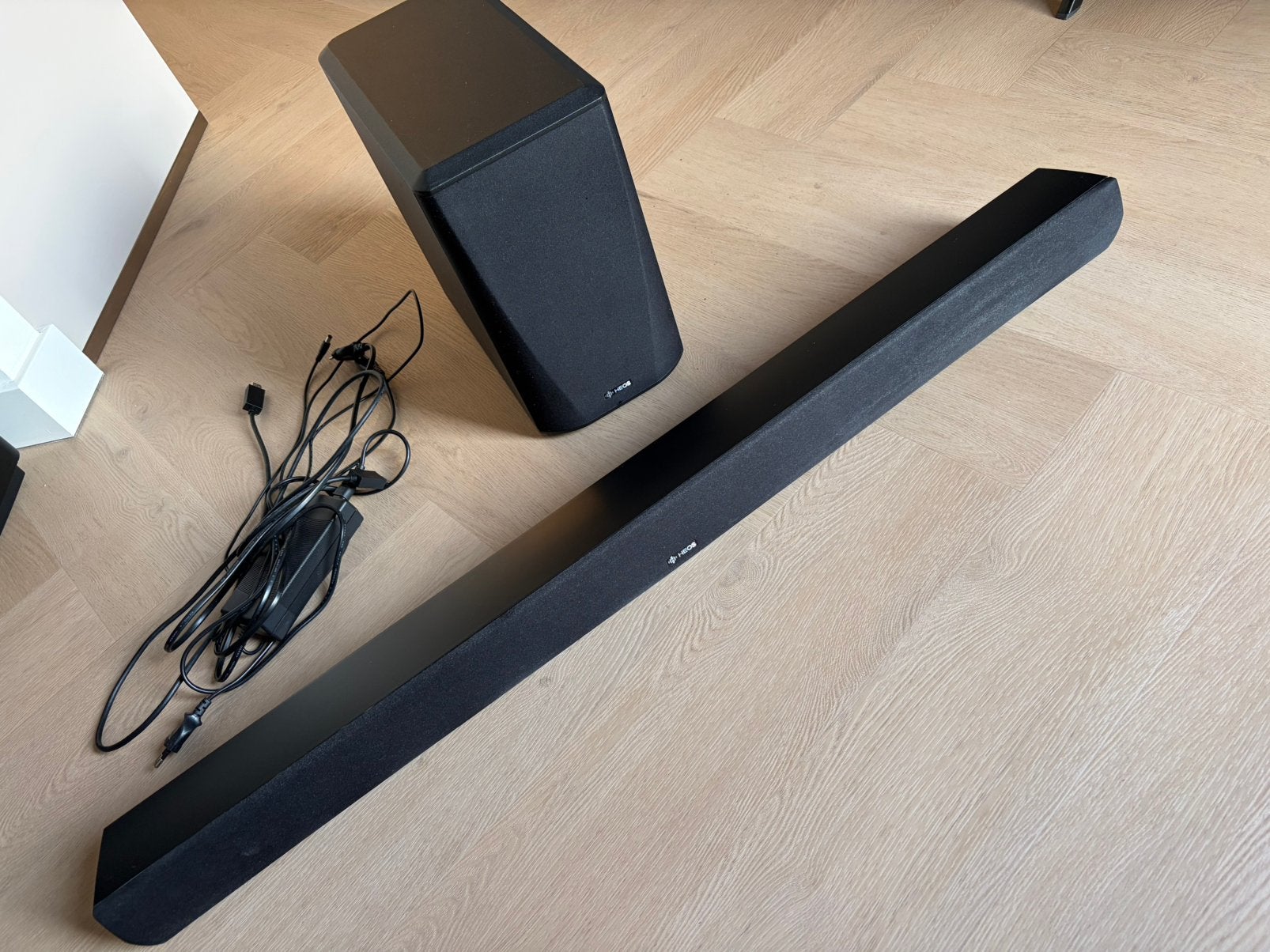Complete HEOS by Denon HomeCinema HS1 set, Gebruikt, 70 watt of meer, Overige spelers, Ophalen