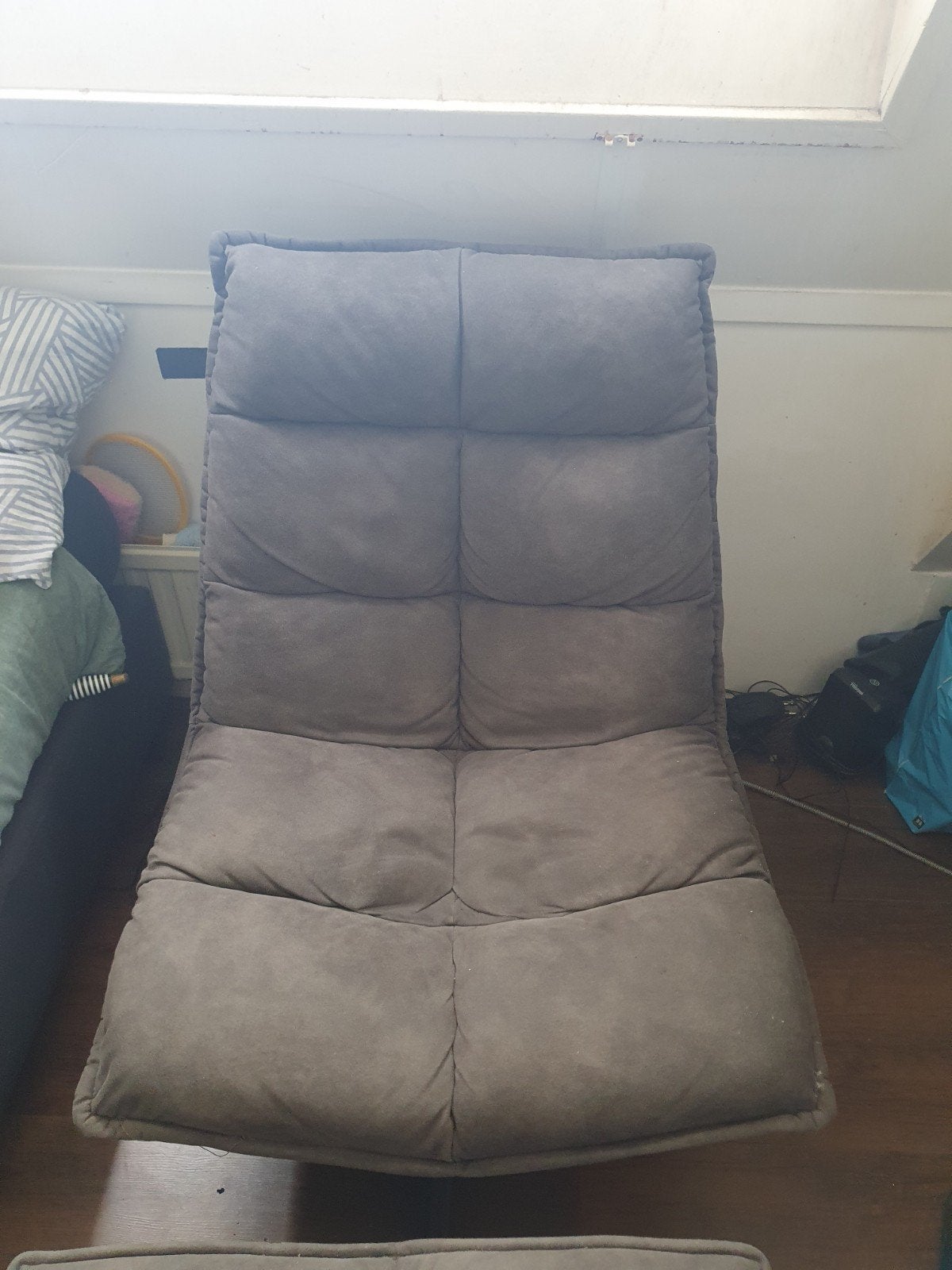 Fauteuil Lucas Microleder Antraciet, Ophalen, Zo goed als nieuw, Eenpersoons, Minder dan 150 cm