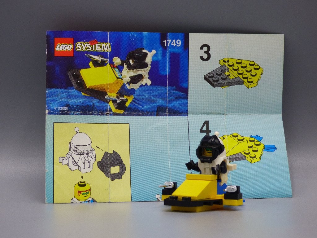 lego 1749 Hydronaut Paravane met boekje, Compleet, Gebruikt, Lego, Ophalen of Verzenden