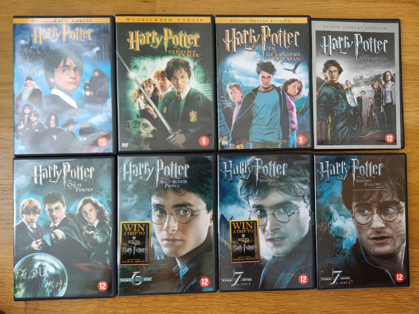 Harry Potter compleet deel 1 tm 8, Vanaf 12 jaar, Ophalen of Verzenden, Zo goed als nieuw