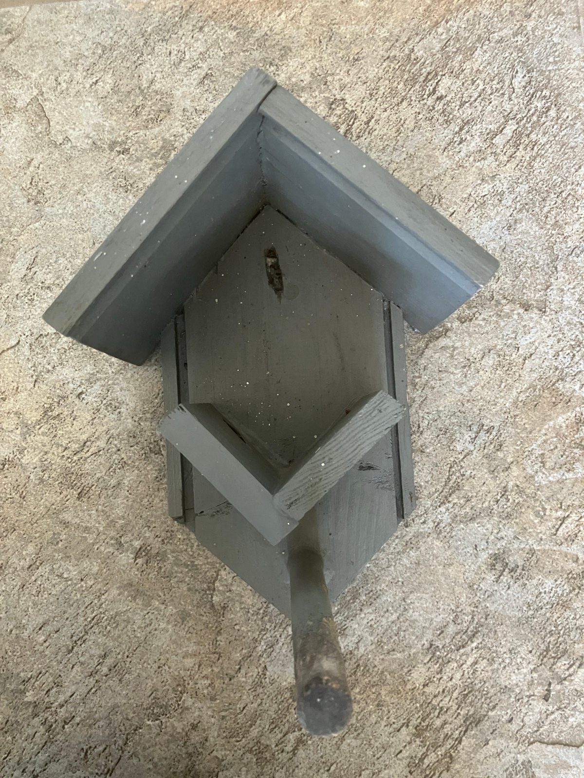 Handgemaakt houten vogelvoederhuisje - Grijs, Ophalen of Verzenden, Gebruikt