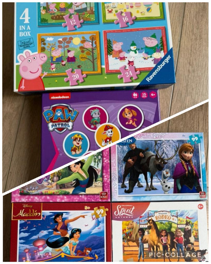 Kinder puzzel pakket • Disney, Frozen, Peppa Pig, Paw Patrol, Ophalen of Verzenden, Meer dan 50 stukjes, Zo goed als nieuw, 2 tot 4 jaar
