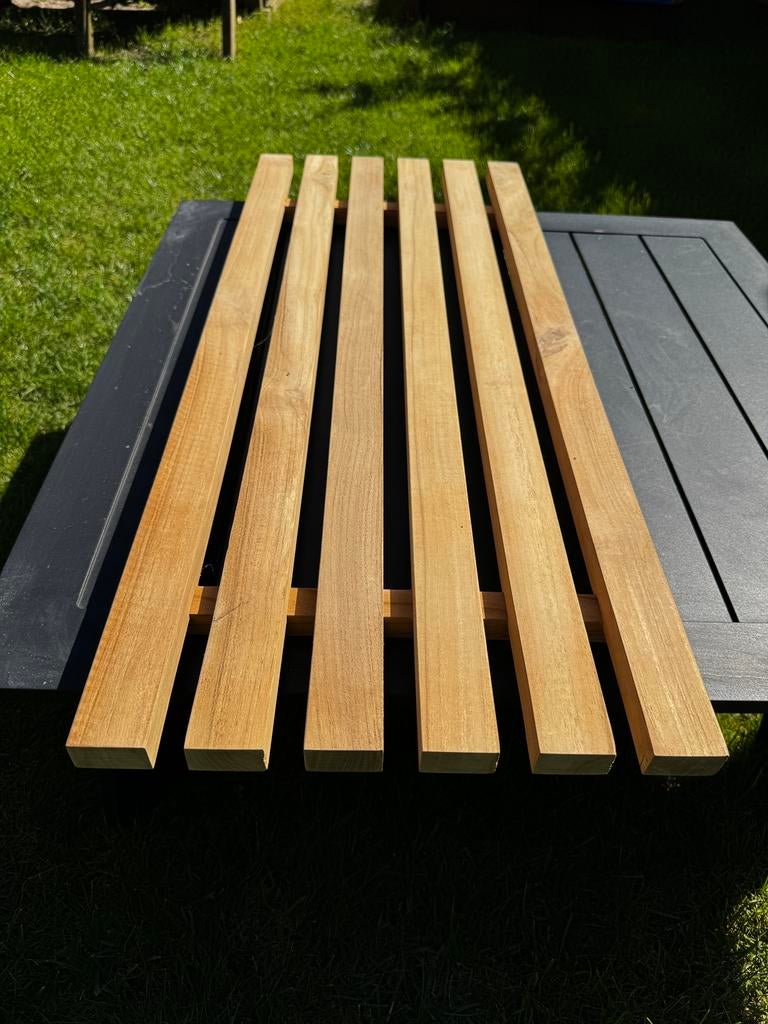 Nieuw Massief Teakhouten Handdoekenrek - 85x34 cm - Badkamer, Ophalen, Overige typen, 50 tot 100 cm, Zo goed als nieuw