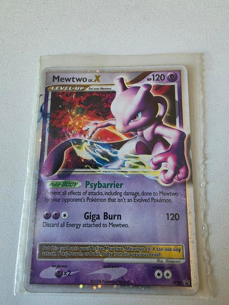 Mewtwo LV.X DP28 Promo Pokémon kaart - Perfecte staat, Ophalen, Zo goed als nieuw, Losse kaart, Foil