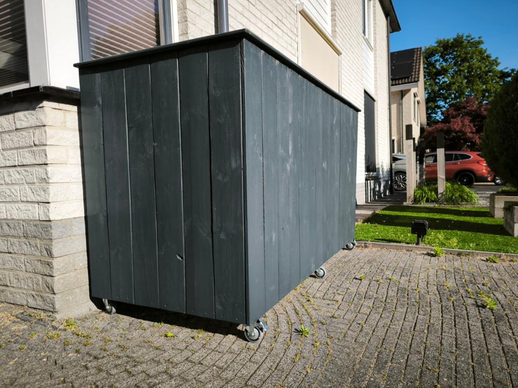 Container ombouw antraciet voor 3 kliko's, Ophalen, Hout, Containerberging