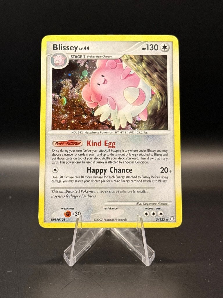 Blissey lv44	5/123	Engels	GD | Pokemon, Ophalen of Verzenden, Zo goed als nieuw, Losse kaart, Foil