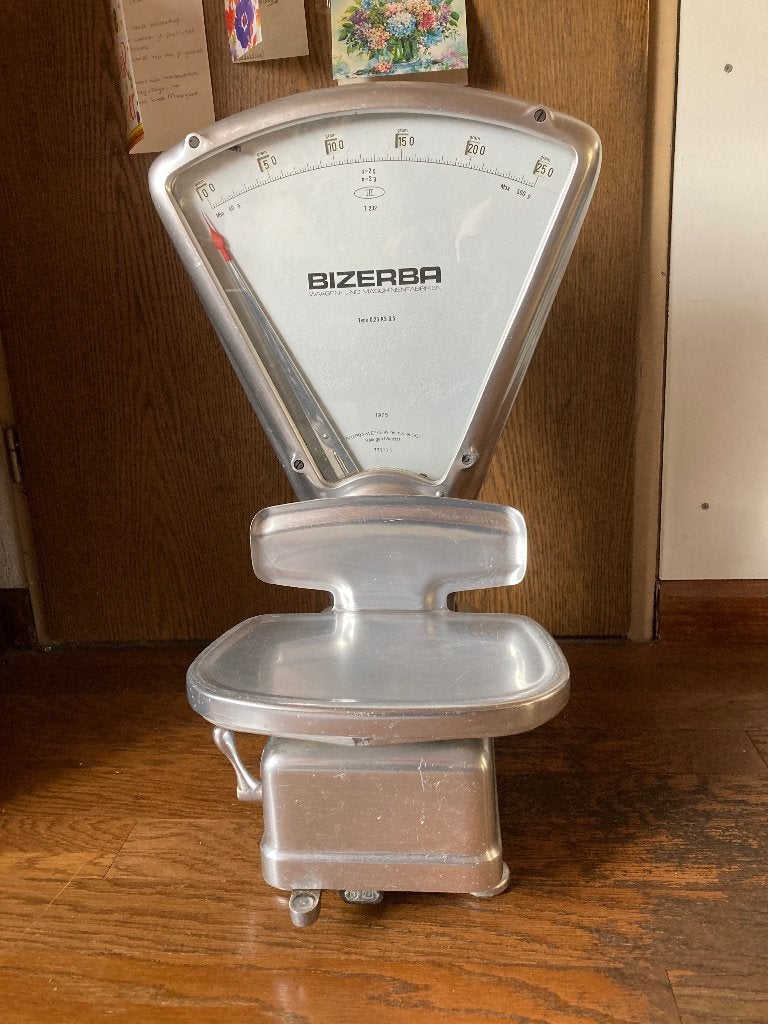 Brocante oude metalen winkel - weegschaal / Bizerba, Antiek en Kunst, Ophalen