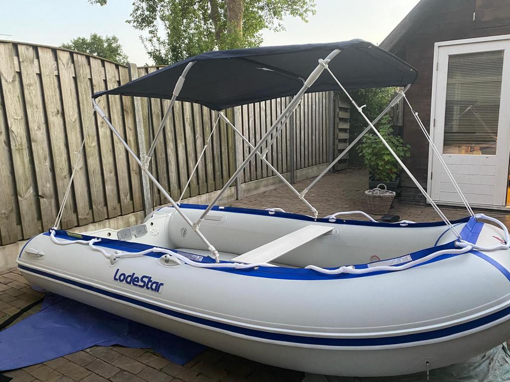 Z.g.a.n Lodestar rubberboot Nsa 340 met 20 pk Tohatsu motor, Ophalen, Zo goed als nieuw, Benzine, Overige materialen