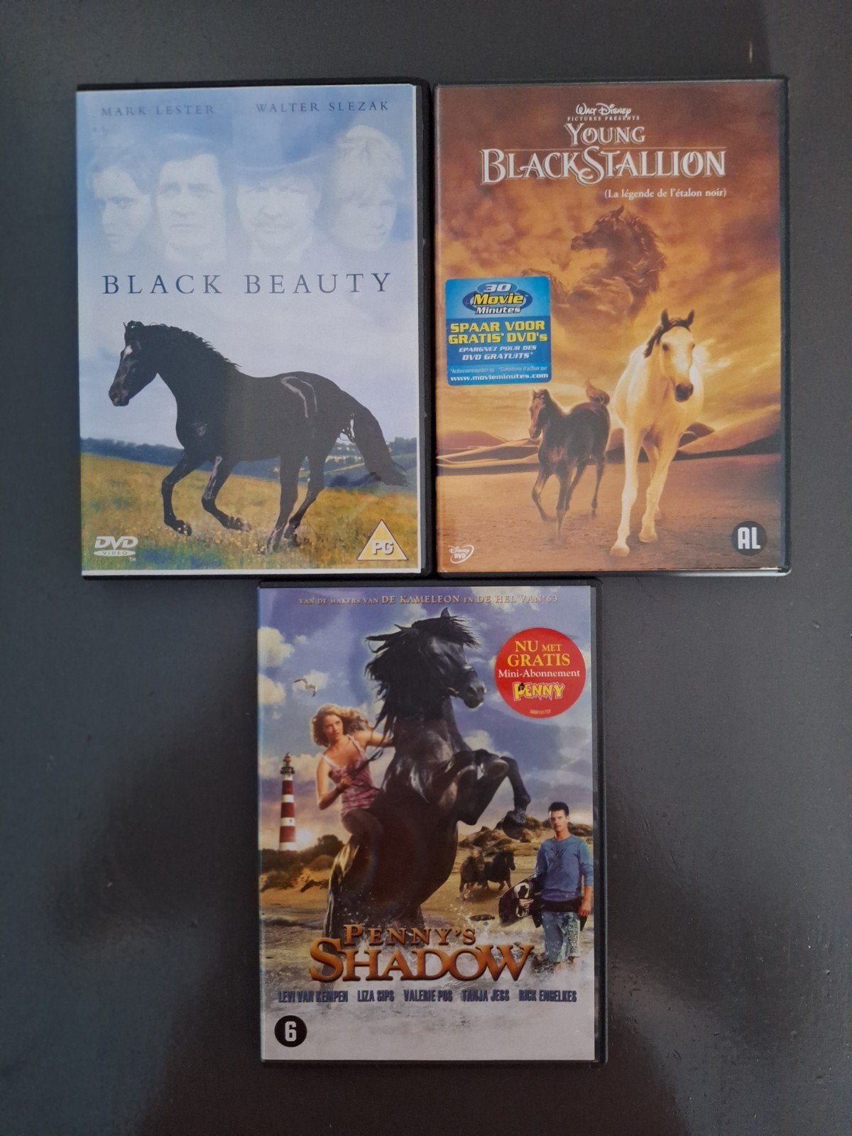 3 paardendvds (oa Black Beauty en Penny's Shadow), Cd's en Dvd's, Dvd's | Kinderen en Jeugd, Ophalen of Verzenden, Zo goed als nieuw