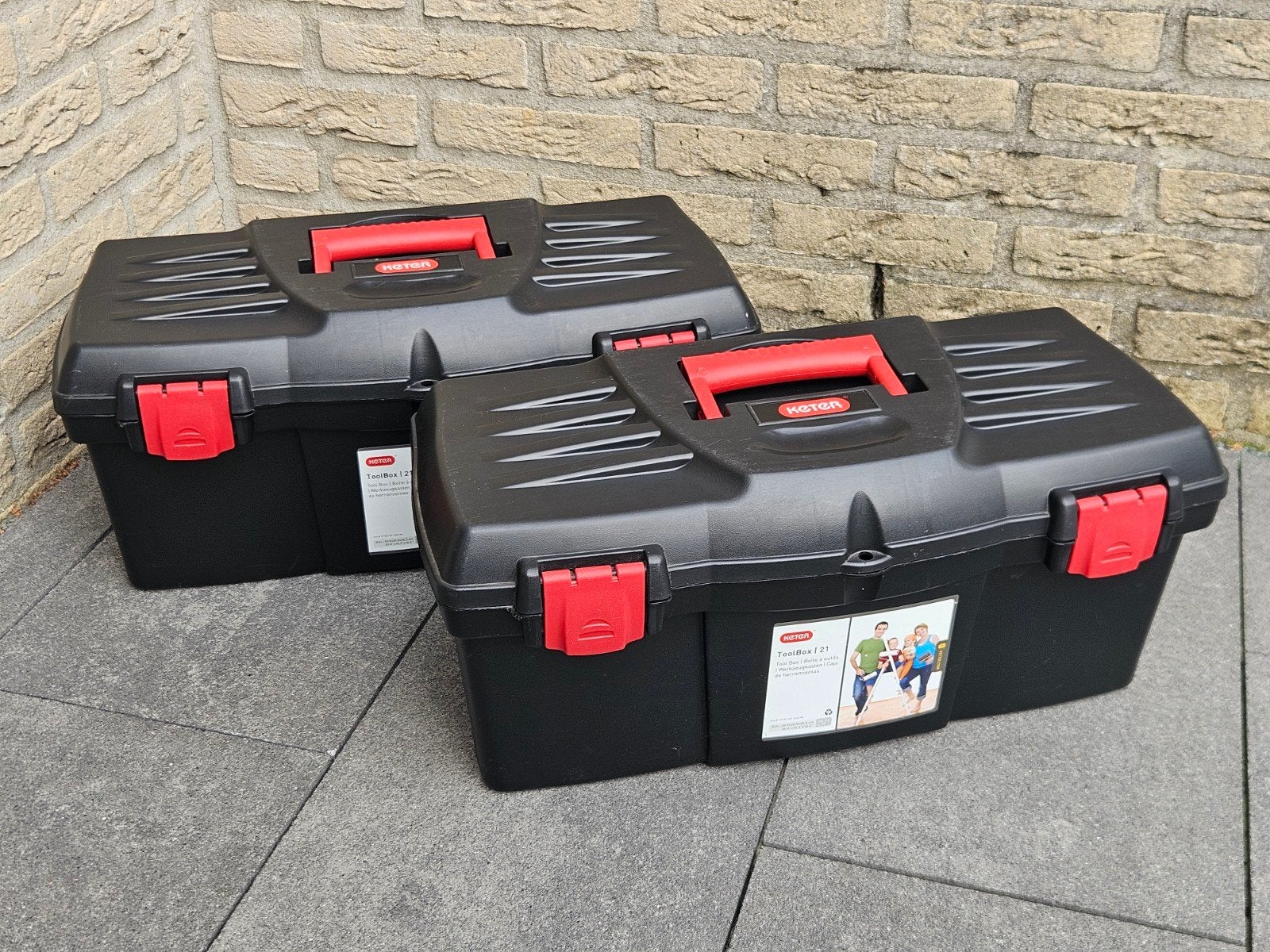 2x Keter Toolbox 21 - Handige gereedschapskisten, Ophalen, Gebruikt