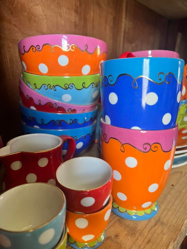 Designed for Douwe egberts Oilily servies uit de 2000, Ophalen of Verzenden, Gebruikt, Overige stijlen, Kop(pen) en/of Schotel(s)