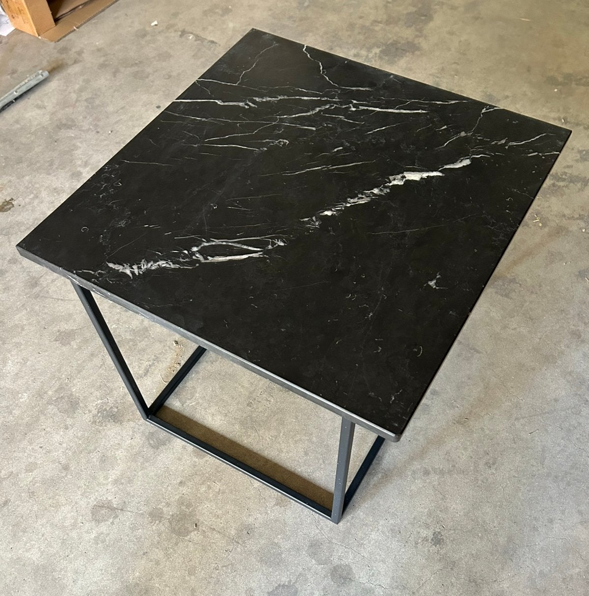 Marmeren Salontafel Nero Marquina Zwart 61x58,5 cm, Huis en Inrichting, Overige materialen, Marmer, Vierkant, Nieuw