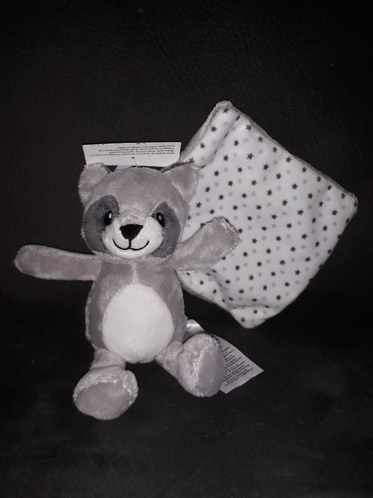 kik ergee wasbeer met doekje sterren tweekleurig grijs/wit, Kinderen en Baby's, Speelgoed | Knuffels en Pluche, Beer, Grijs, Nieuw