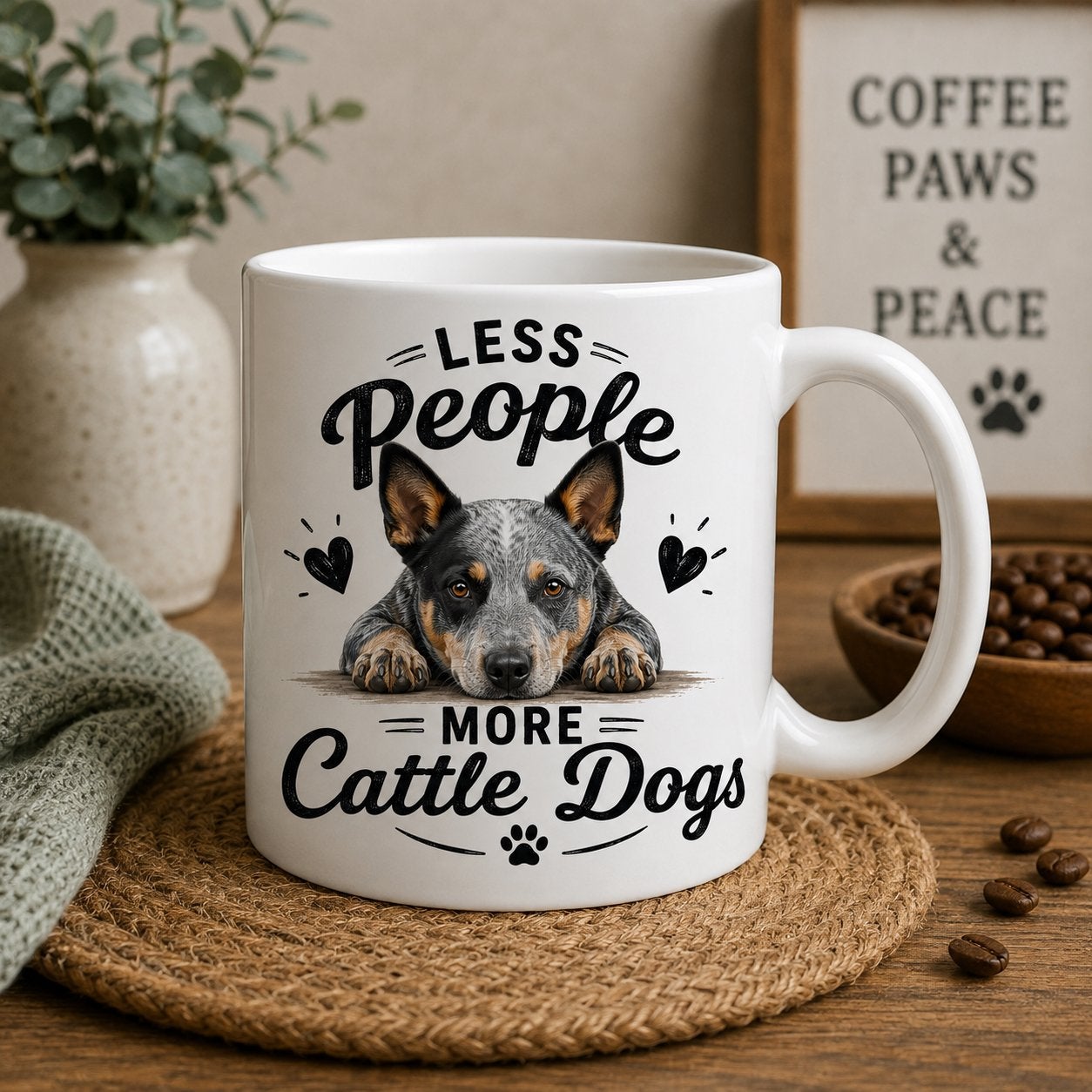 Less People, More Cattle Dogs - Cattle Dog mok, Verzenden, Keramiek, Nieuw, Overige stijlen