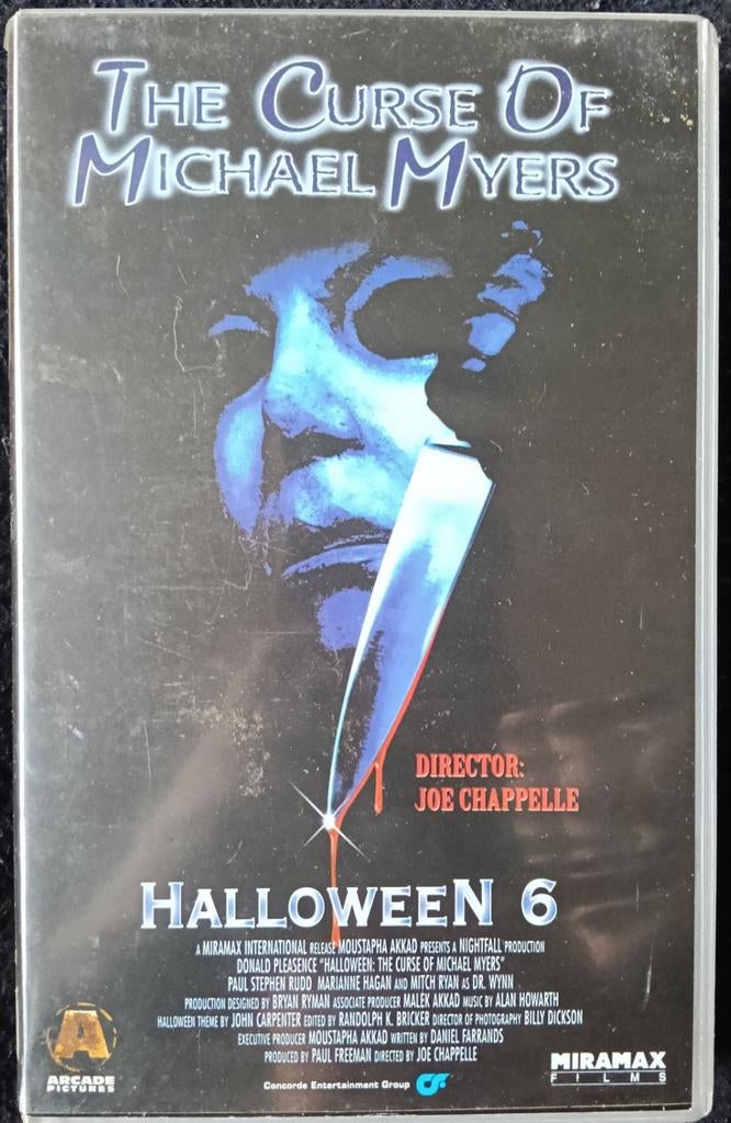 Halloween 6 vhs, Vanaf 16 jaar, Ophalen of Verzenden, Zo goed als nieuw, Horror