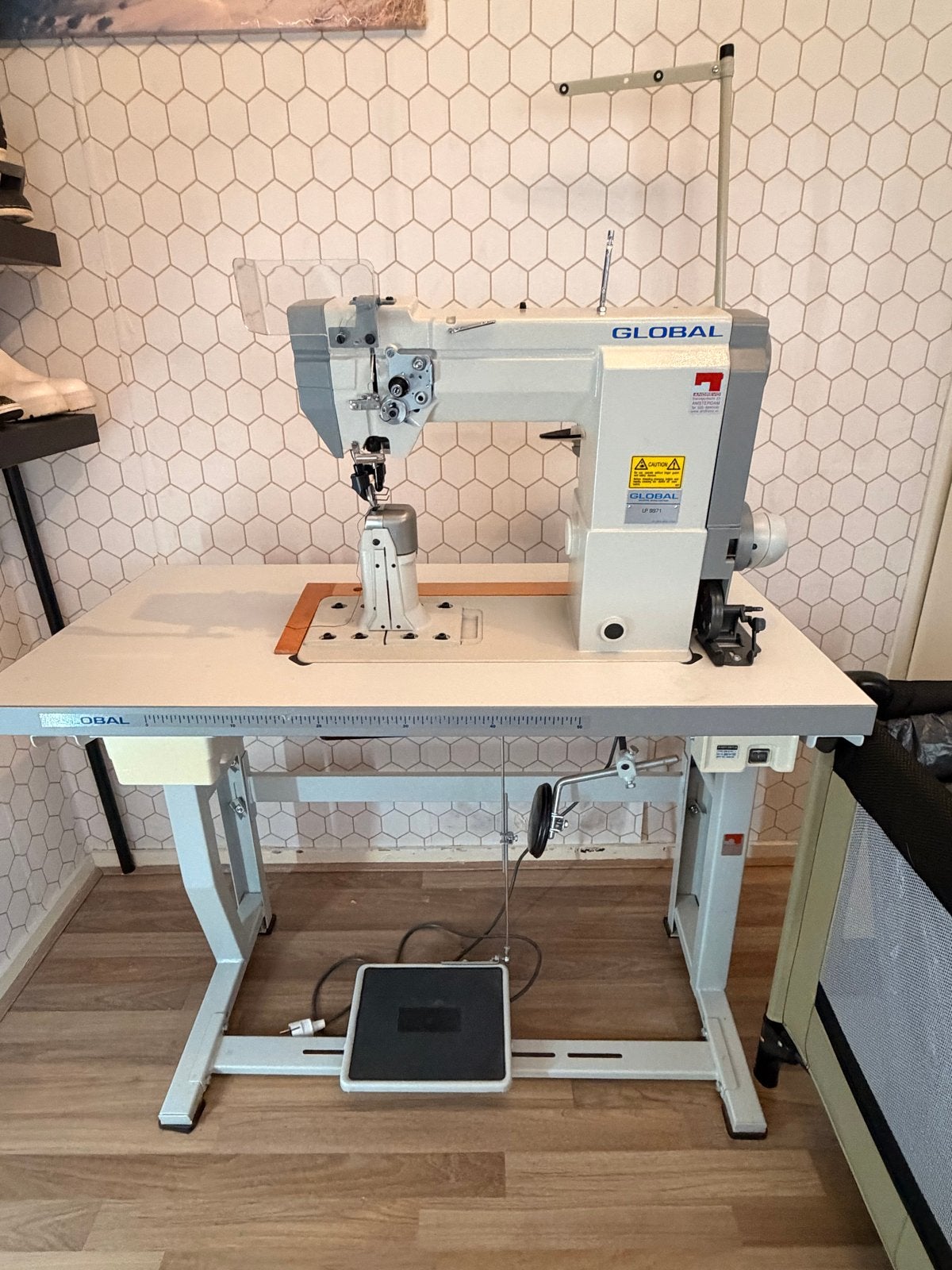 Global LP 9971 Industriële Naaimachine voor Leer, Industrieel, Ophalen, Overige merken, Naaimachine