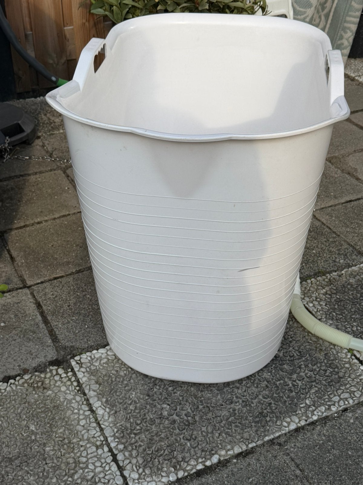 Groot zitbad / kunststof badkuip met afvoer past in douche, Ophalen, Gebruikt, Met bad