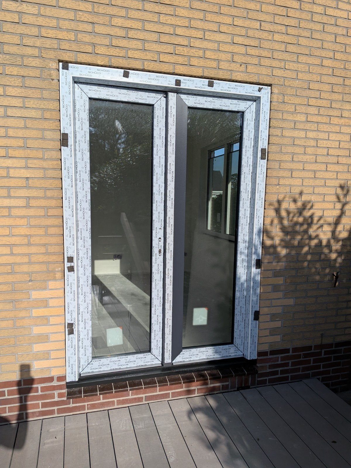 kunststof tuindeuren met triple glas (2stuks), Ophalen, Glas, 120 cm of meer, 215 cm of meer