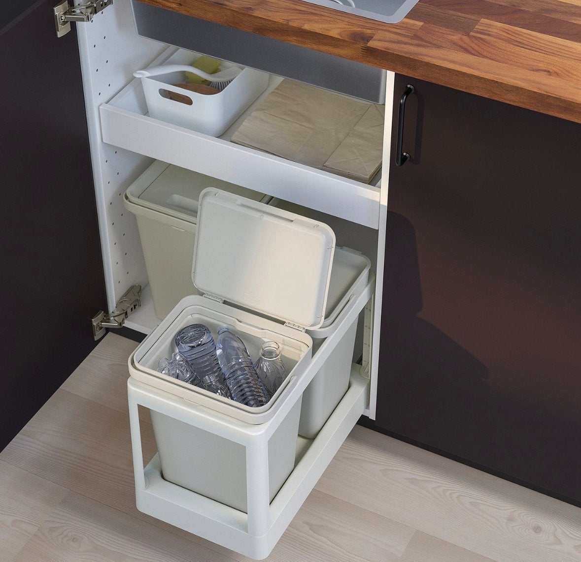 Ikea Hallbar prullenbak 2x met uittrekbaar frame, Huis en Inrichting, Kunststof, Gebruikt, Ophalen of Verzenden, 5 – 50