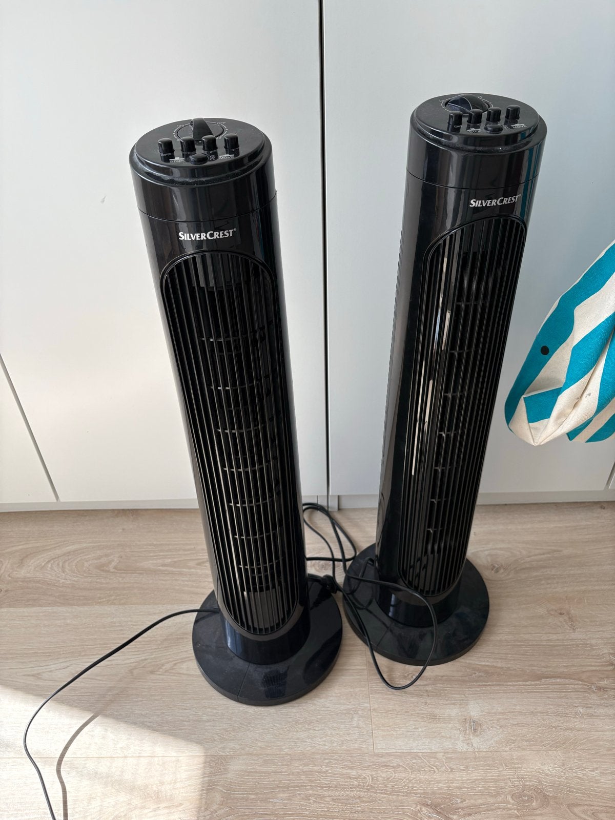 2x Silvercrest Torenventilator Zwart - Zo goed als nieuw, Witgoed en Apparatuur, Ventilatoren, Ophalen, Zo goed als nieuw, Torenventilator